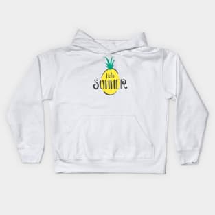 Hello Summer With Pineapple Kids Hoodie